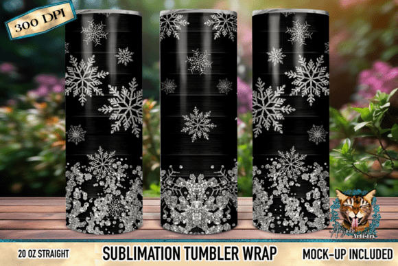 Black Woodgrain Snowflake Tumbler Wrap: Elevating Winter Drinkware Designs