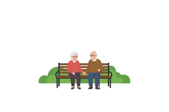 Elderly Couple Sitting Together on a Park Bench: Visual Assets for Authentic Connection