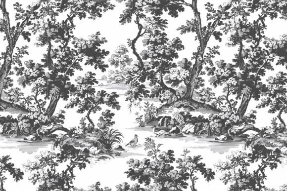 Elevate Your Kitchen Décor with Toile De Jouy Pattern Vintage Kitchen 07