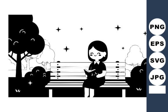 Evaluating Girl Reading Book on Park Bench with Tre for Design Projects