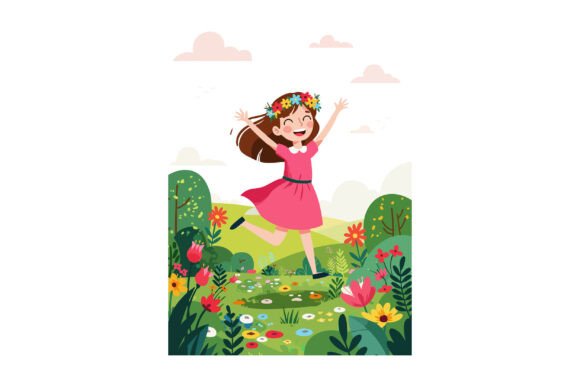 Happy Girl Dancing in Colorful Flower Garden: A Practical Asset Evaluation