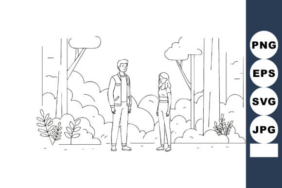 Man and Woman Talking in Outdoor Park Wi: Visual Assets for Authentic Communication