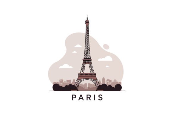 The Eiffel Tower Landmark with Cityscape Sil: A Timeless Blend of Iconography and Simplicity in Visual Design