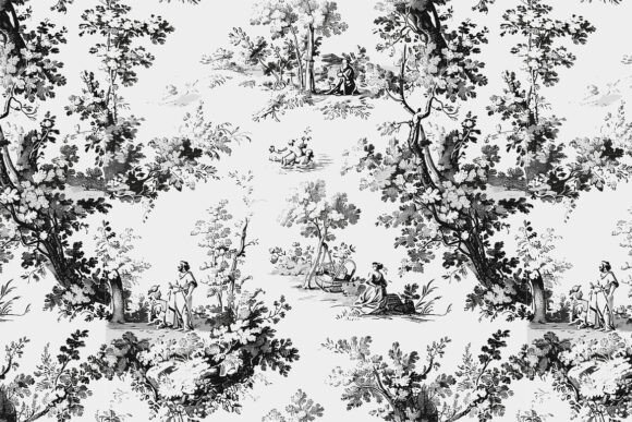 Toile De Jouy Pattern Vintage Kitchen 03: A Timeless Design Choice