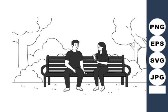 Young Couple on Park Bench: Visual Asset Guide