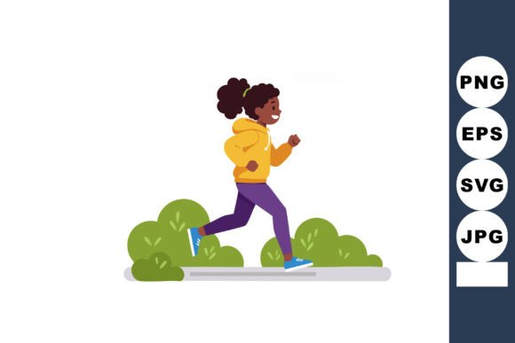 Young Girl Jogging Outdoors in Yellow Hoodie: Visual Assets for Active Lifestyle Projects